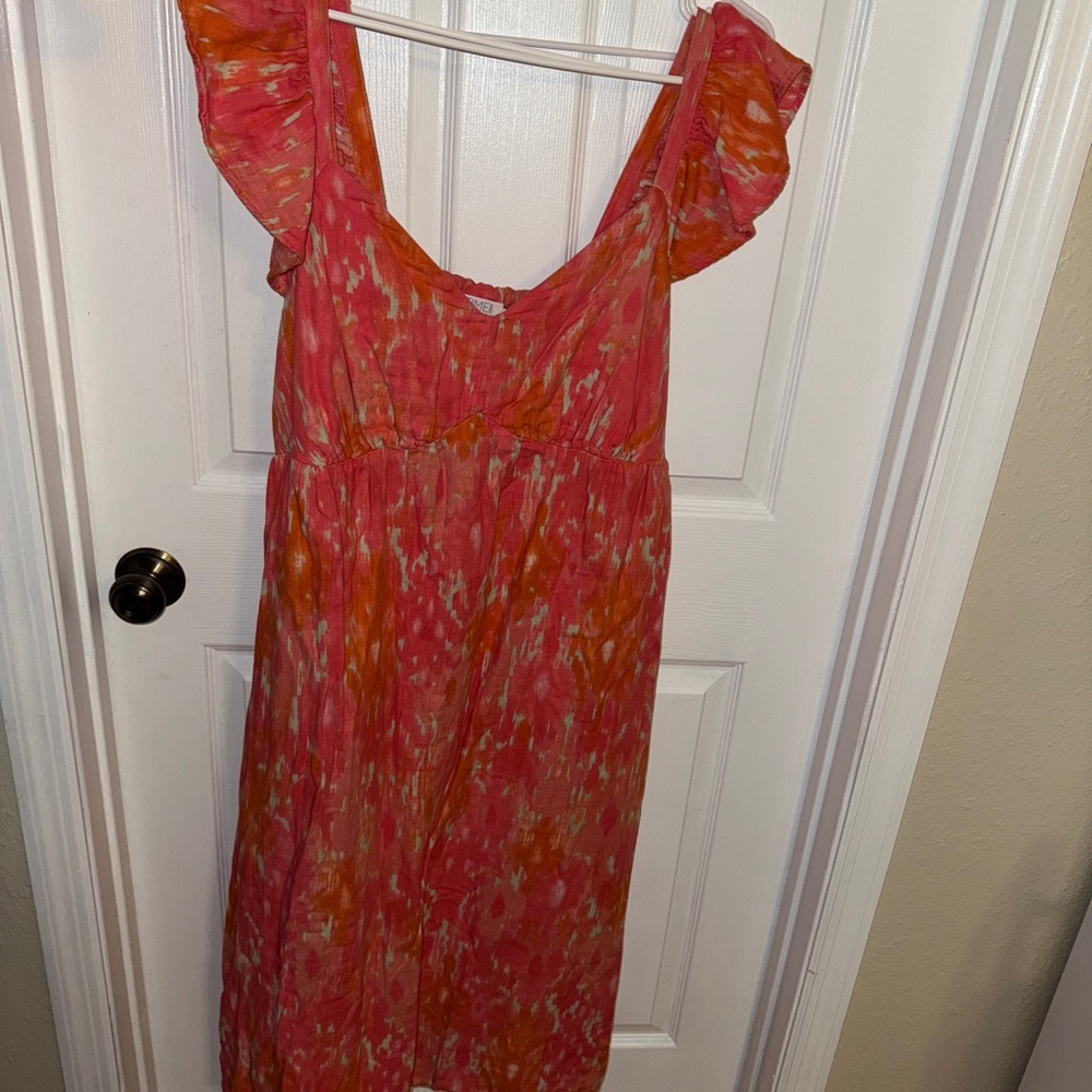 Vibrant Pink and Orange Dress